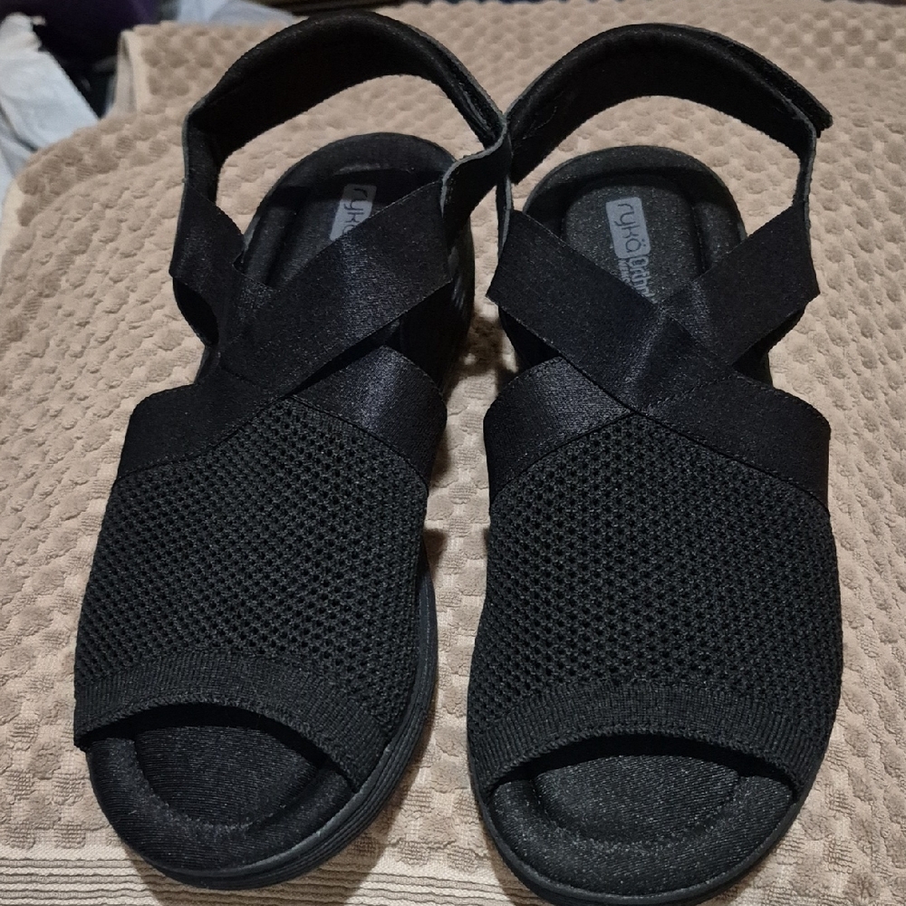 Ryka Black Ortholite Memory Foam Sandals